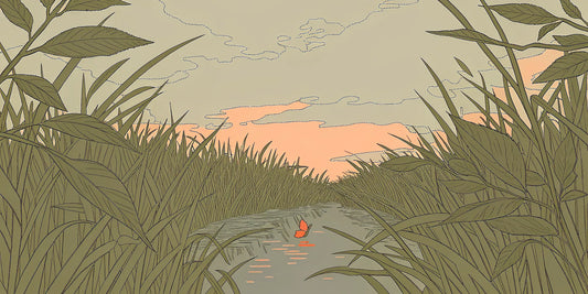 CBD and CBG oil for inflammation, shown as a butterfly over calm water for natural, serene relief.