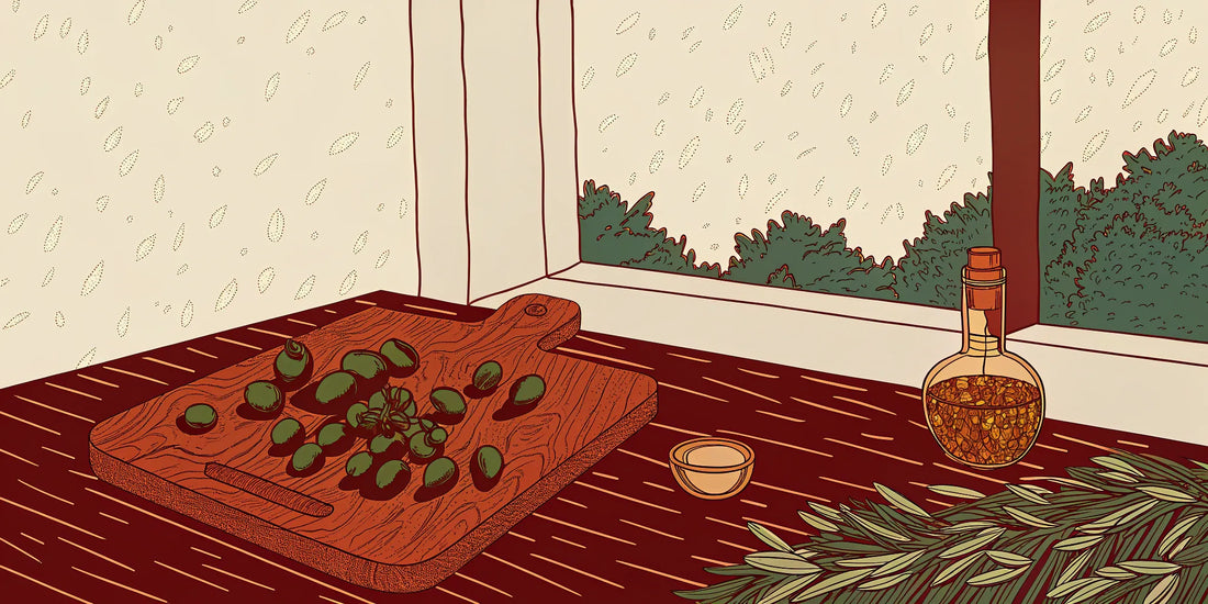 Cannabis flower and olive oil, ingredients for how to make THC infused olive oil.