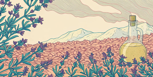 A bottle of microdosing THC CBD oil in a lavender field, available to buy online.