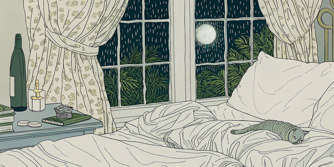 A restful bedroom setting showing how CBN oil can be part of a routine for better sleep.